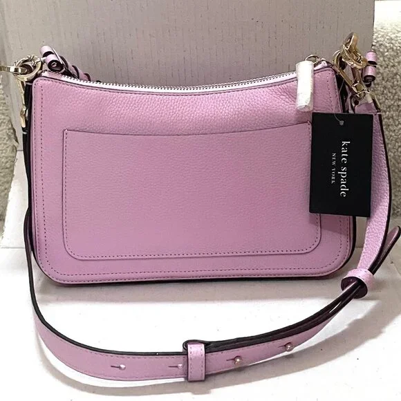 Kate Spade Hudson Shoulder Bag Lavender Medium Leather Crossbody Convertible - Picture 4 of 13
